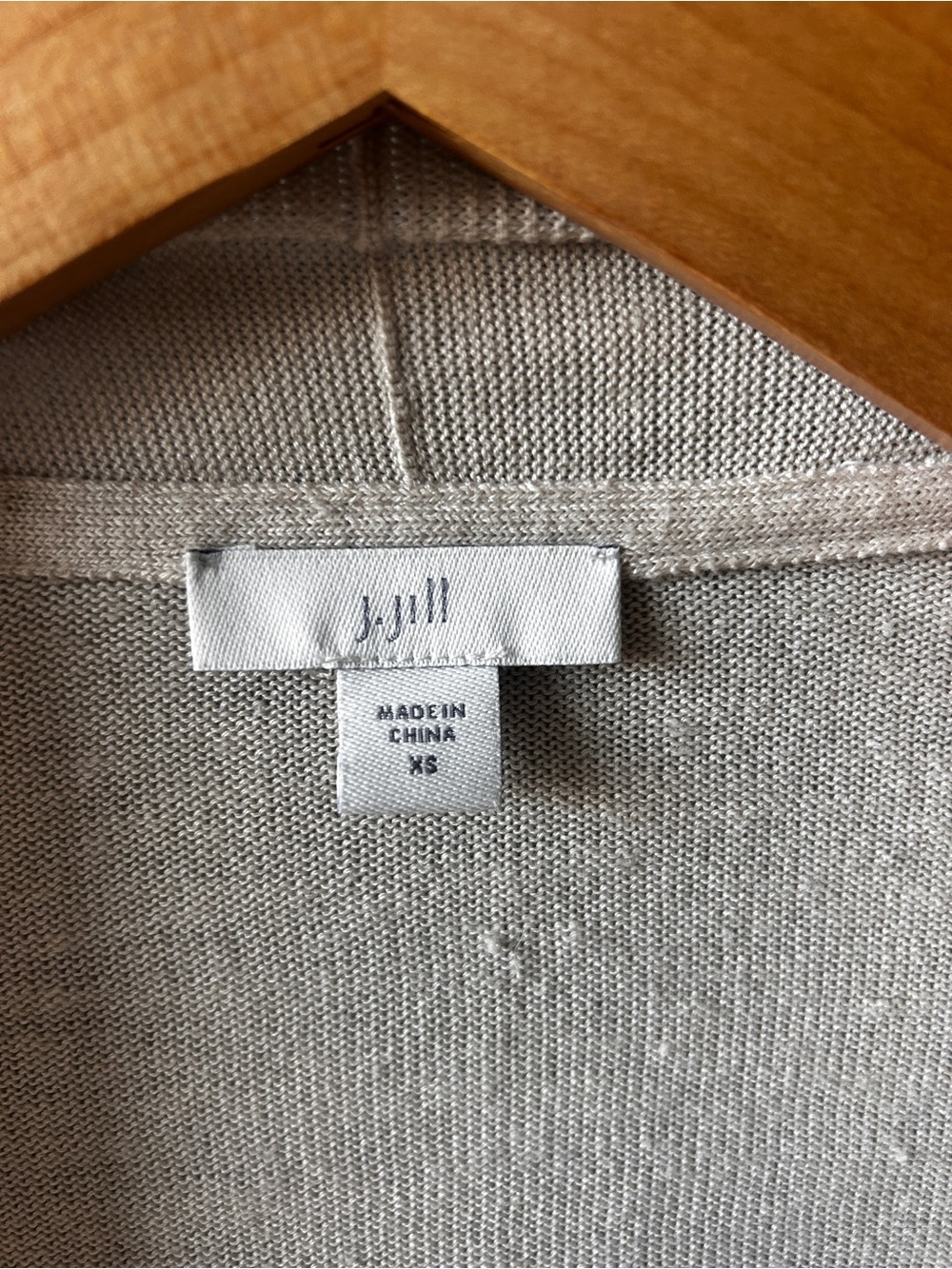 J. Jill XS Linen Blend Tie Front Open Cardigan Oatmeal Lightweight Sweater - Picture 4 of 6